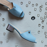 Мюлі із блакитної шкіри Арт. 456-2/42Ser