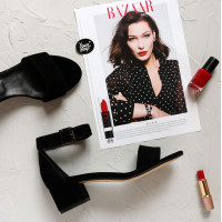 Босоніжки з чорної замші на підборах Арт.: 615-3/415-32Ок