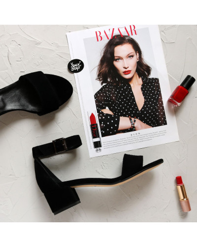 Босоніжки з чорної замші на підборах Арт.: 615-3/415-32Ок