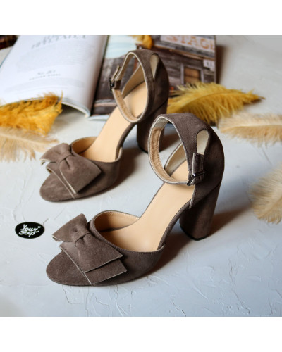 Босоніжки з замші на підборах Арт. 95-11(2)/24Ок-Бант