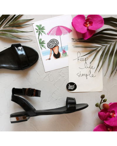 Босоножки из черной лаковой кожи Арт.: 06-2/33