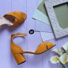 Босоніжки з велюру на підборах Арт. 605-10/45Ок