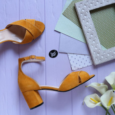 Босоніжки з велюру на підборах Арт. 605-10/45Ок