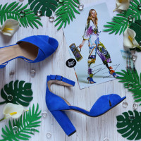 Босоніжки з синьої замші Арт. 95-12/24Ок