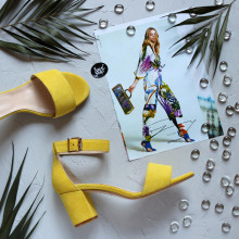 Босоніжки з натуральної замші жовтого кольору Арт.: 615-3Ок