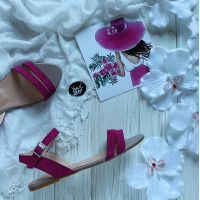 Босоніжки з замші кольору фуксії Арт.: 01-9