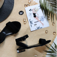 Босоножки из черной замши Арт.: 06-2/33