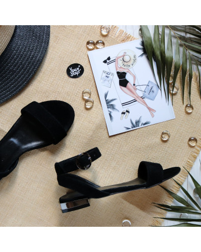 Босоножки из черной замши Арт.: 06-2/33