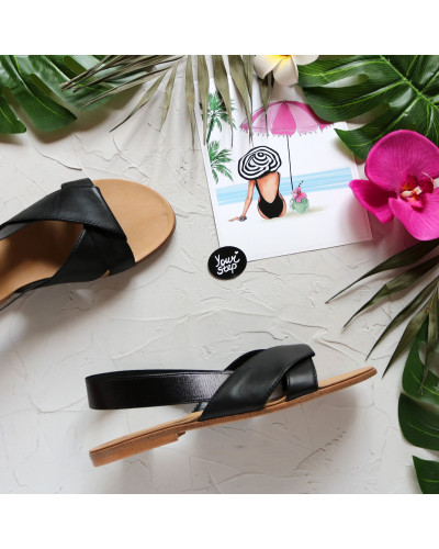 Сандалі з чорної шкіри Арт. 10-21/112