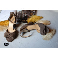 Босоніжки з замші на підборах Арт. 95-11(2)/24Ок-Бант
