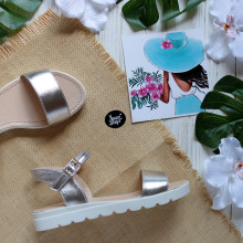 Босоніжки з срібного велюру Арт. 10-5