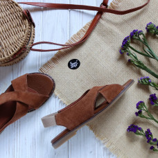 Сандали из рыжей замши  Арт. 10-17Lib