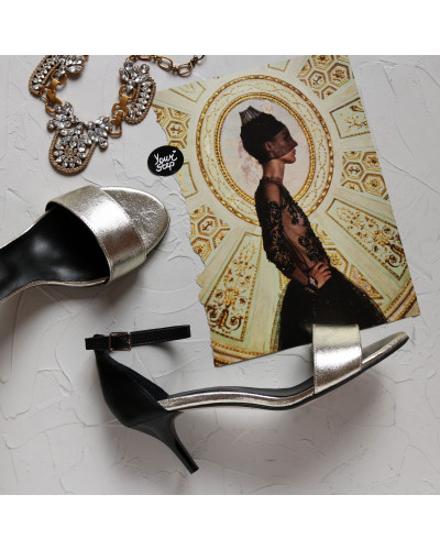 Босоніжки з шкіри на шпильці Арт.: 615-3/36