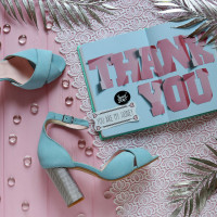 Босоніжки блакитного кольору на підборах Арт. 95-12/42Serebro