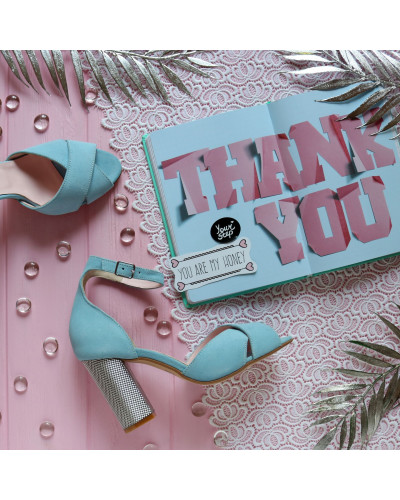 Босоніжки блакитного кольору на підборах Арт. 95-12/42Serebro