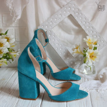 Босоніжки блакитного кольору на підборах Арт. 95-11/49Ок