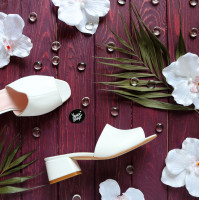 Білі шкіряні мюлі Арт. 456-2/53Ок(б/ф)