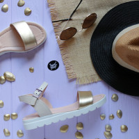 Босоніжки з бежевої шкіри Арт. 10-5