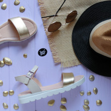 Босоніжки з бежевої шкіри Арт. 10-5