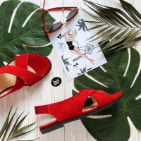 Сандали из красной замши Арт. 10-17Lib