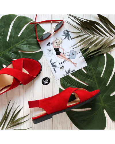 Сандали из красной замши Арт. 10-17Lib