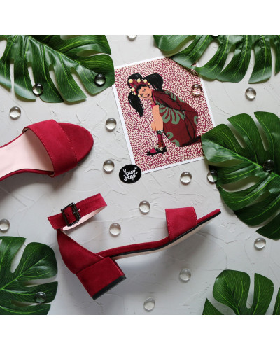 Босоніжки з замші на підборах Арт.: 615-3/415-32Ок