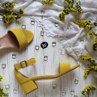 Босоніжки жовтого кольору на підборах Арт.: 615-3/415-32Ок