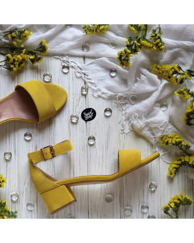 Босоніжки жовтого кольору на підборах Арт.: 615-3/415-32Ок