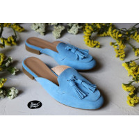 Мюлі із блакитної замші Арт. 156-2Hil