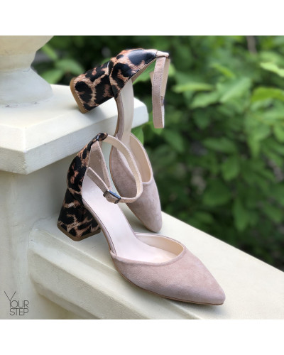 Босоніжки бежевого кольору з гострим носом Арт. 657-4/47Ок