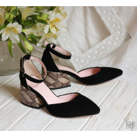 Босоніжки на підборах з гострим носом Арт. 657-4/w324Ок