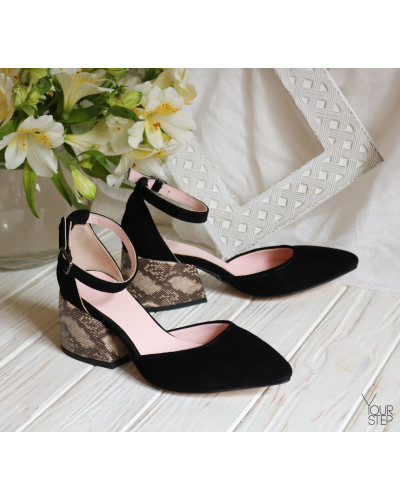 Босоніжки на підборах з гострим носом Арт. 657-4/w324Ок