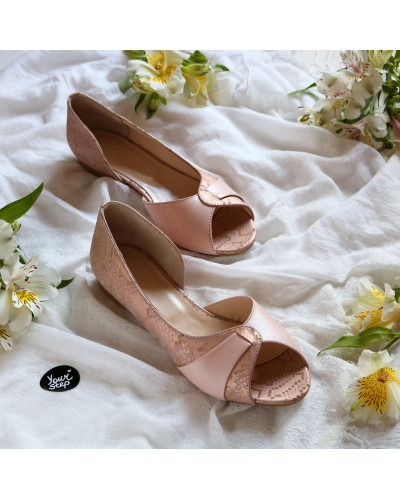 Балетки рожевого кольору з принтом Арт. 05-2