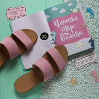 Шльопанці з велюру рожевого кольору Арт. 10-7