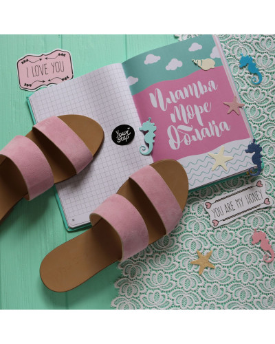 Шльопанці з велюру рожевого кольору Арт. 10-7