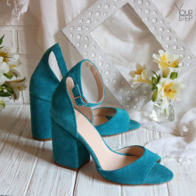 Босоніжки блакитного кольору на підборах Арт. 95-11/49Ок