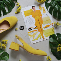 Босоніжки жовтого кольору на підборах Арт. 456-4/53Ок