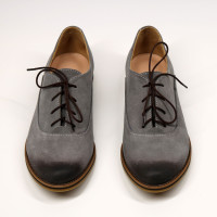 Туфли из замши светло-серого цвета с эффектом потертости  Арт. 05-6