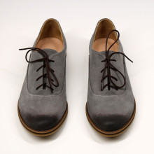 Туфли из замши светло-серого цвета с эффектом потертости  Арт. 05-6