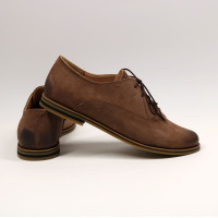 Туфли из замши цвета капучино с эффектом потертости  Арт. 05-6