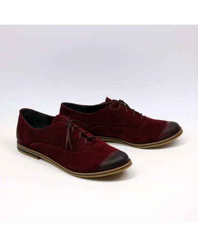 Туфли из замши цвета бордо с эффектом потертости  Арт. 05-6