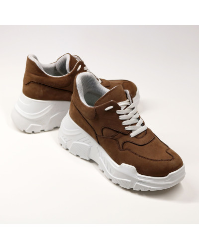 Кросівки бежевого кольору на масивній підошві Арт. 218-1/21950