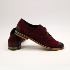 Туфли из замши цвета бордо с эффектом потертости  Арт. 05-6