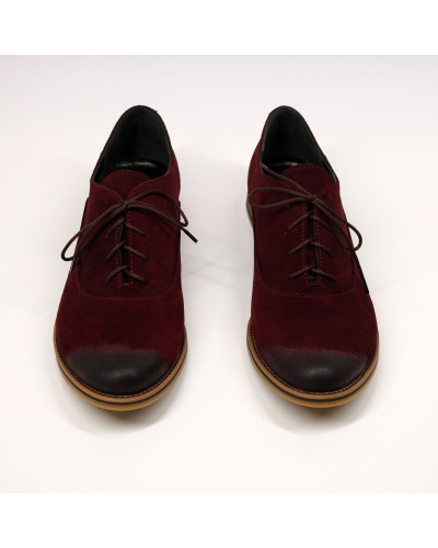 Туфли из замши цвета бордо с эффектом потертости  Арт. 05-6