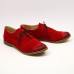 Туфли из замши красного цвета с эффектом потертости  Арт. 05-6
