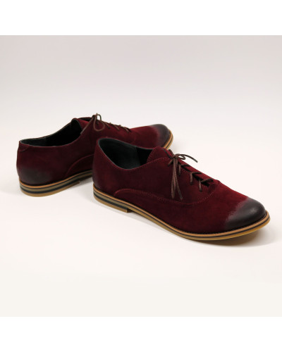 Туфли из замши цвета бордо с эффектом потертости  Арт. 05-6