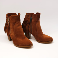 Ботильоны с бахромой из рыжей замши Арт. 805-3/24ст