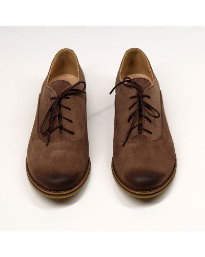 Туфли из замши цвета капучино с эффектом потертости  Арт. 05-6