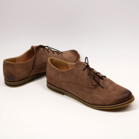 Туфли из замши цвета капучино с эффектом потертости  Арт. 05-6