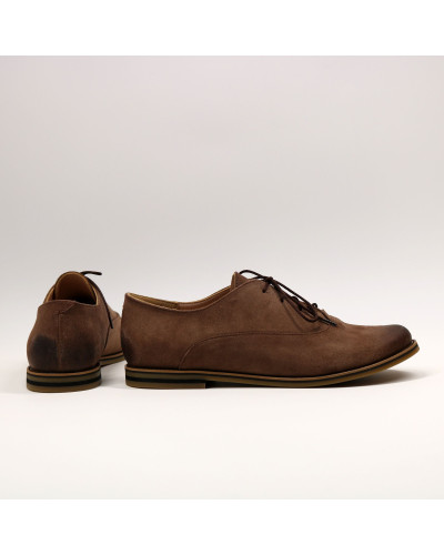 Туфли из замши цвета капучино с эффектом потертости  Арт. 05-6